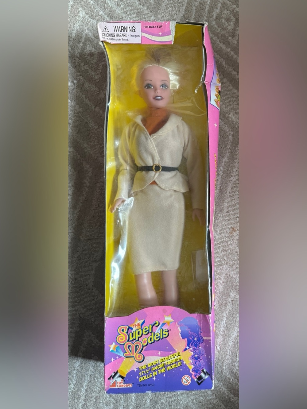 VINTAGE ‘THE SUPER MODELS’ 17.5” FASHION DOLL IN BOX (TOY CONCEPTS)